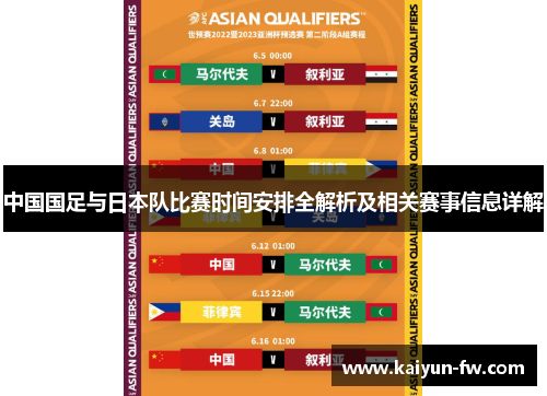 中国国足与日本队比赛时间安排全解析及相关赛事信息详解 中国国足与日本队比赛时间安排全解析及相关赛事信息详解