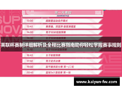 英联杯赛制详细解析及全程比赛指南助你轻松掌握赛事规则